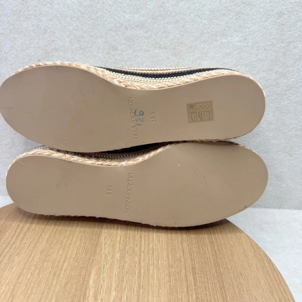 Ulla Johnson Espadrille Platform Flats Leather Woven Cream Size 38.5 8‎ - Picture 8 of 11